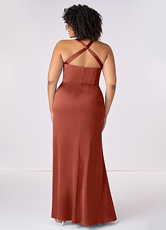 Barbie ♥ Azazie Bridesmaid Dresses Criss Cross Strap Stretch Satin Sheath Dress image7