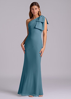 Azazie Yuanna Bridesmaid Dresses Bermuda Mermaid One Shoulder Chiffon Dress image4