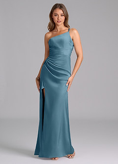 Azazie Eren Bridesmaid Dresses Bermuda Mermaid One Shoulder Stretch Satin Dress image5