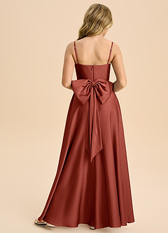 Azazie Bear Junior Klä av A-Line i Stretch Satin Älskling Halsringning image2