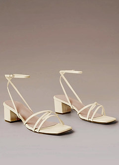 front Cross Strips Block Heel Sandals