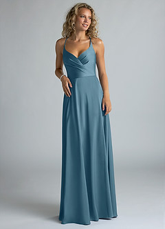 Azazie Davis Bridesmaid Dresses Bermuda A-Line Pleated Stretch Satin Dress image4
