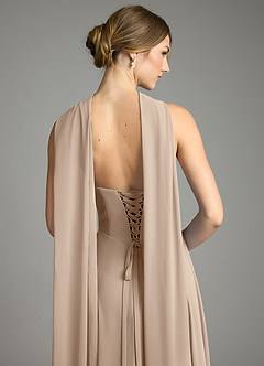 Azazie Ayla Abiti da Damigella Abito A-Line in Chiffon Scollo a Cuore Taupe image10