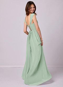 Barbie ♥ Azazie Bridesmaid Dresses Agave A-Line Corset Chiffon Dress image4