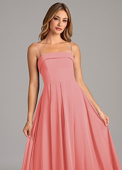 Azazie Lucienne Bridesmaid Dresses Coral A-Line Strapless Chiffon Convertible Dress image7