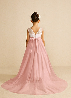 Azazie Tay Flower Girl Dresses Rosette A-Line Sequins Tulle Dress image2