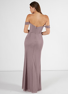 Azazie Kit Bridesmaid Dresses Dusk Mermaid Off the Shoulder Mesh Dress image2