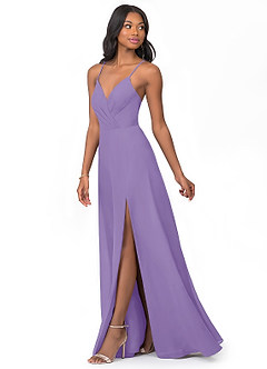 Azazie Everleigh Abiti da Damigella Abito A-Line in Chiffon con Scollo a Cuore a Pieghe Tahiti image6