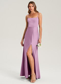 Azazie Lidia Brautjungfernkleider Meerjungfrau-Linie Seitliche Cut-Outs Stretch-Satin Kleid Blauregen image3