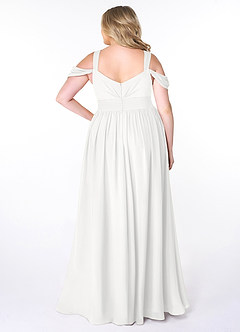 Azazie Lianne Bridesmaid Dresses White A-Line Off the Shoulder Chiffon Dress image8