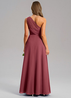 Azazie Phaedra Brautjungfernkleider A-Linie One-Shoulder Chiffon Kleid Merlot image2