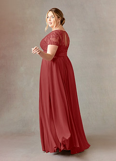Azazie Annette Mother of the Bride Dresses Rust A-Line Lace Chiffon Dress image10