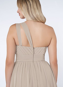 Azazie Molly Bridesmaid Dresses A-Line One Shoulder Chiffon Floor-Length Dress image6