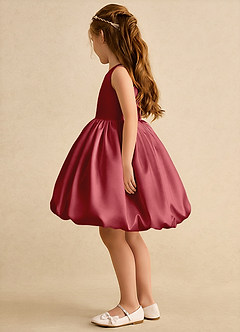 Azazie Nirvana Robe Demoiselle D'honneur Fillette Robe Princesse en Mat Satiné Rayé Grenade image4