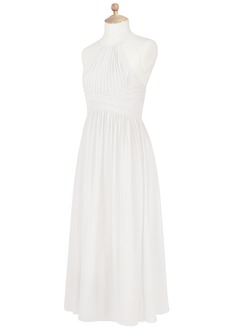 Azazie Melinda A-Line Pleated Chiffon Floor-Length Junior Bridesmaid Dress image9
