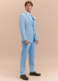 front James Sky Blue Structured Stretch 3-piece suit
