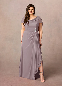 Azazie Mary Mother of the Bride Dresses Dusk A-Line Side Slit Chiffon Dress image6