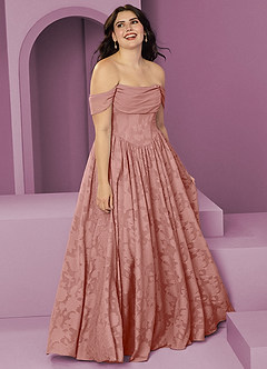 Barbie ♥ Azazie Bridesmaid Dresses Rosette A-Line Off the Shoulder Floral Burnout Convertible Dress image10