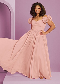 Barbie ♥ Azazie Bridesmaid Dresses Rosette A-Line Off the Shoulder Chiffon Convertible Dress image16