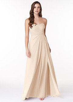 Azazie Arabella Allure Robes de demoiselle d'honneur Robe Trapèze Convertible en Mousseline de soie Encolure en Forme de Cœur Albâtre Blanc image12
