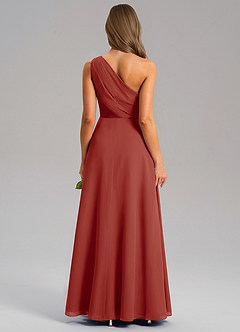 Azazie Phaedra Brautjungfernkleider A-Linie One-Shoulder Chiffon Kleid Terrakotta image2