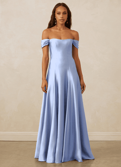 Christian Siriano Bridal for Azazie 1002 Bridesmaid Dresses Ice A-Line Off the Shoulder Stretch Satin Convertible Dress image2