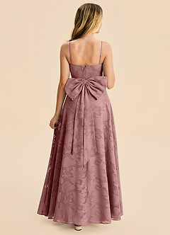 Azazie Bear Junior Dusty Rose A-Line Pleated Floral Burnout Dress image2