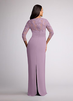 Azazie Joan Mother of the Bride Dresses Wisteria Sheath V-Neck Lace Chiffon Dress image4