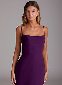 Azazie Saige Bridesmaid Dresses Grape A-Line Off the Shoulder Chiffon Convertible Dress image2