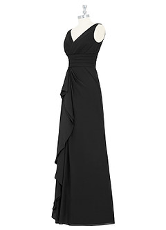 Azazie Julianna Bridesmaid Dresses Black A-Line Chiffon Dress image8