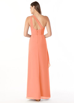 Azazie Maive Bridesmaid Dresses Sunset Sheath Pleated Ruffle Chiffon Dress image2