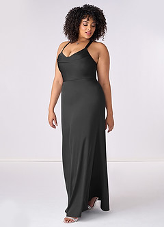Barbie ♥ Azazie Bridesmaid Dresses Criss Cross Strap Stretch Satin Sheath Dress image9