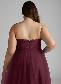 Azazie Roni Bridesmaid Dresses Cabernet A-Line Sweetheart Neckline Tulle Convertible Dress image12