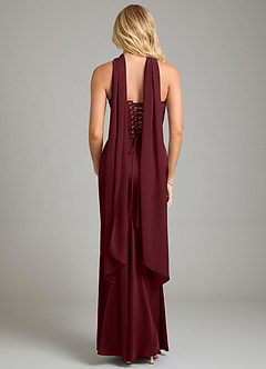 Azazie Sorrel Bridesmaid Dresses Cabernet Mermaid Strapless Stretch Satin Convertible Dress image9