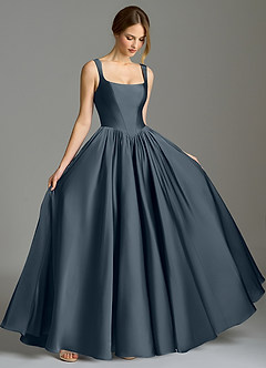 Azazie Verina Bridesmaid Dresses Twilight A-Line Pleated Stretch Satin Dress image5