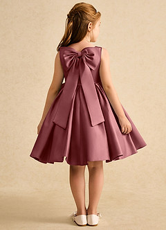 Azazie Jessie Flower Girl Dresses Amethyst A-Line Bow Matte Satin Dress image1