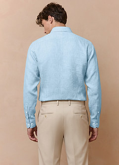 front Elliot Bleu Ciel Chemise habillée 100 % lin