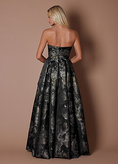 Vestido Negro Dorado Largo Kylie image2