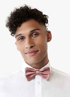 front Matching Matte Satin Pre-Tied Bow Tie & Suspenders Set