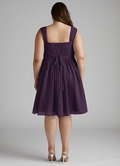 Azazie Angie Bridesmaid Dresses Plum A-Line Corset Chiffon Dress image14