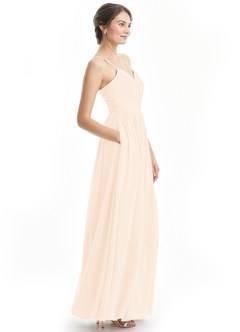 Azazie Cora Bridesmaid Dresses Pearl Pink A-Line Pleated Chiffon Dress image36