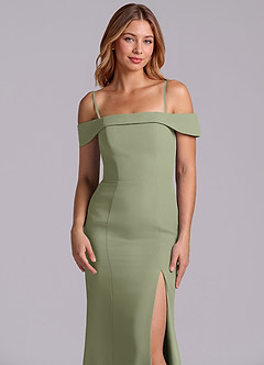 Azazie Luciana Brautjungfernkleider Wandelbar Etui Schulterfrei Chiffon Kleid Pistazie image7