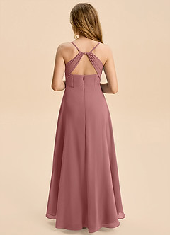 Azazie Gia Junior Desert Rose A-Line Pleated Chiffon Dress image2