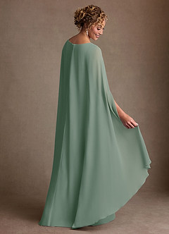 Azazie Boudica Mother of the Bride Dresses Silver Sage A-Line Pleated Chiffon Dress image4