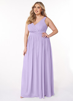 Azazie Kora Bridesmaid Dresses Lilac A-Line Pleated Chiffon Dress image9