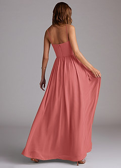 Azazie Calianna Robes de demoiselle d'honneur Robe Trapèze Convertible en Mousseline de soie Épaules dénudées Antique Rose image6