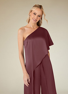 Azazie Hagretta Mère de la mariée Robes Robe Combinaison/Tailleur Pantalon en Satin extensible Sangria image5