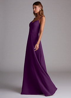 Azazie Marley Bridesmaid Dresses Grape A-Line Off the Shoulder Chiffon Convertible Dress image6