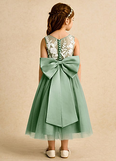 Azazie Sundae Flower Girl Dresses Matcha Ball-Gown Lace Dress image2