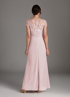 Azazie Silvia Mother of the Bride Dresses Blushing Pink A-Line Lace Chiffon Dress image3